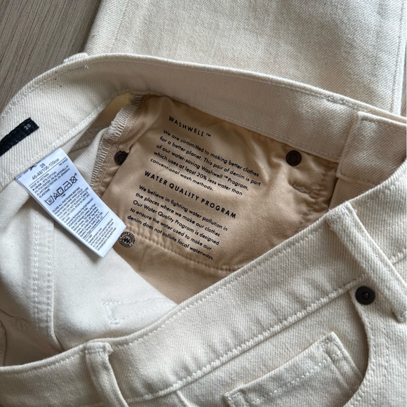 Banana Republic Cream High Rise Button Fly Skinny jeans Size 28 - Picture 6 of 9